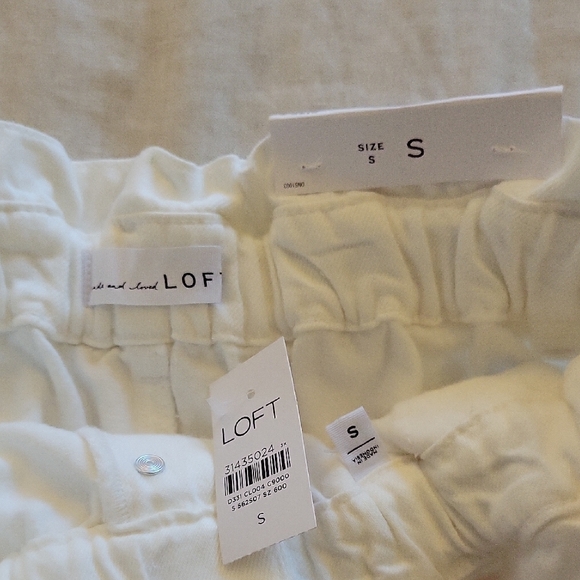 NWT LOFT High Waist White Shorts with Belt - Picture 4 of 11